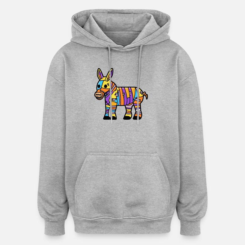 Donkey Halloween Zombie - Oversized Unisex Hoodie - heather grey