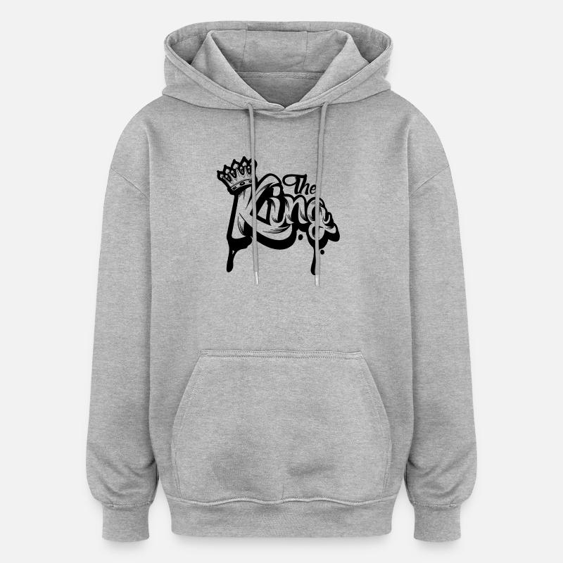 Le Roi - Sweat à capuche oversize unisexe - gris chiné