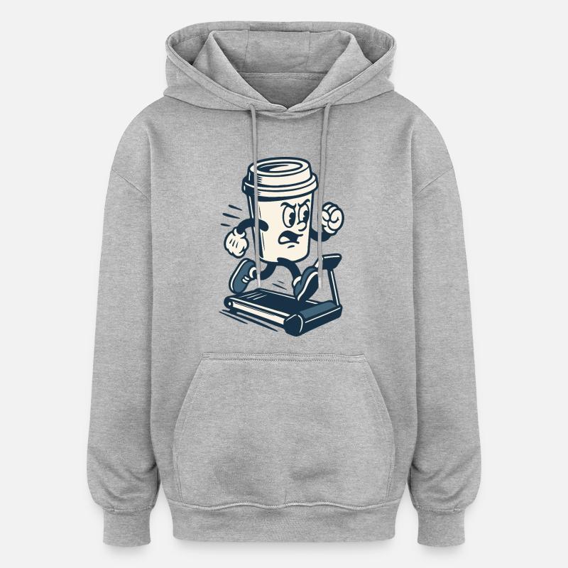 Tasse à café Sprint caféinée - Sweat à capuche oversize unisexe - gris chiné