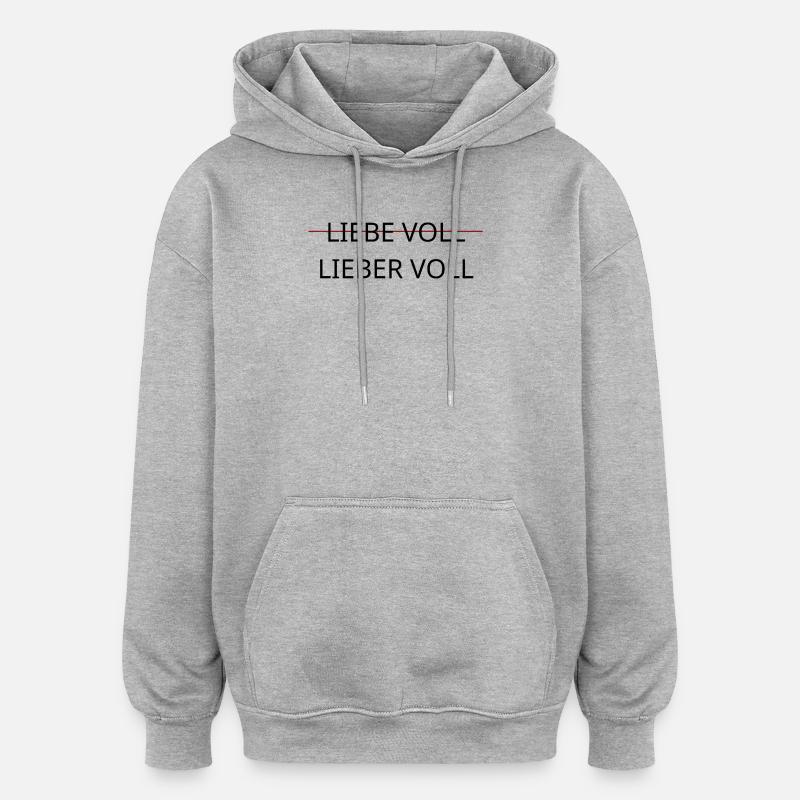 Avec amour-cher Full - Sweat à capuche oversize unisexe - gris chiné