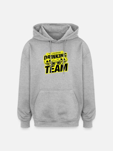Drinking Team Skelett Bier - Oversized Unisex Hoodie - Grau meliert