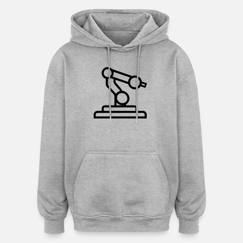 bras robotique - Sweat à capuche oversize unisexe - gris chiné