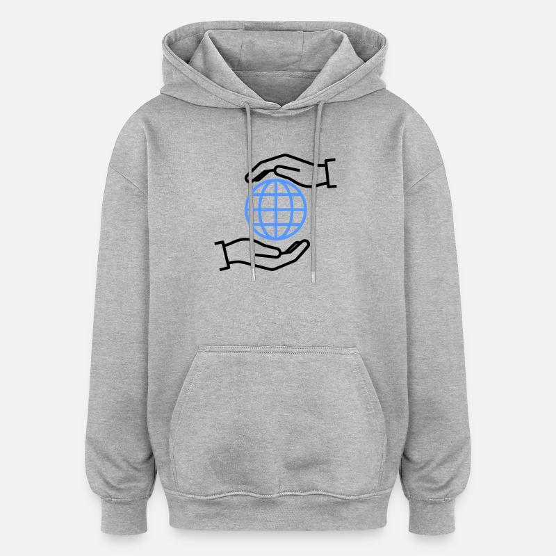 Globe Hands Out Global - Sweat à capuche oversize unisexe - gris chiné