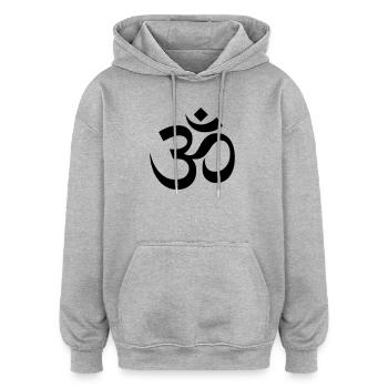 Om Symbol Mantra Silhouette - Oversized Unisex Hoodie - Grau meliert - Vorne - Noah (186cm)