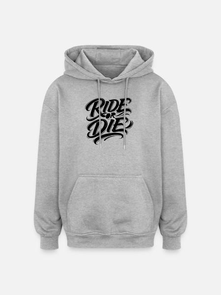 Ride or Die - Oversized Unisex Hoodie - heather grey