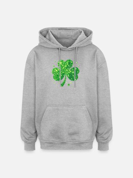 St Patrick's Day Party Shamrock Lucky - Oversized Unisex Hoodie - heather grey