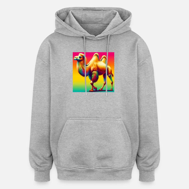 Kamel - Oversized Unisex Hoodie - Grau meliert