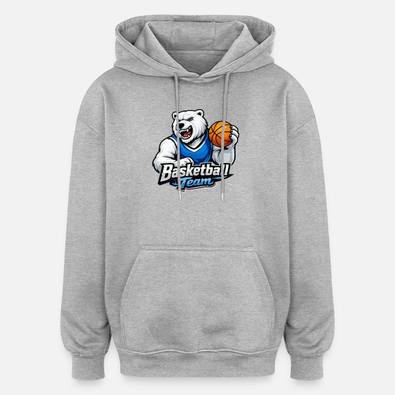Équipe de basket-ball des Polar Bear - Sweat à capuche oversize unisexe - gris chiné