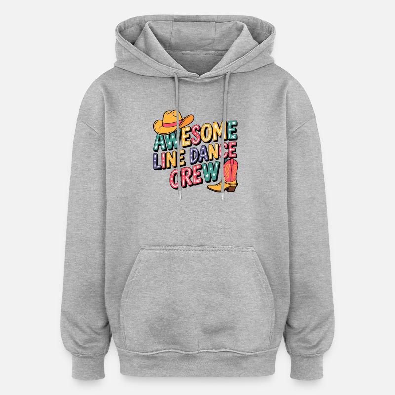 Équipe de danse en ligne western - Sweat à capuche oversize unisexe - gris chiné