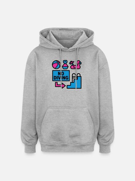 Pool Party Set Summer 90s - Oversized Unisex Hoodie - heather grey
