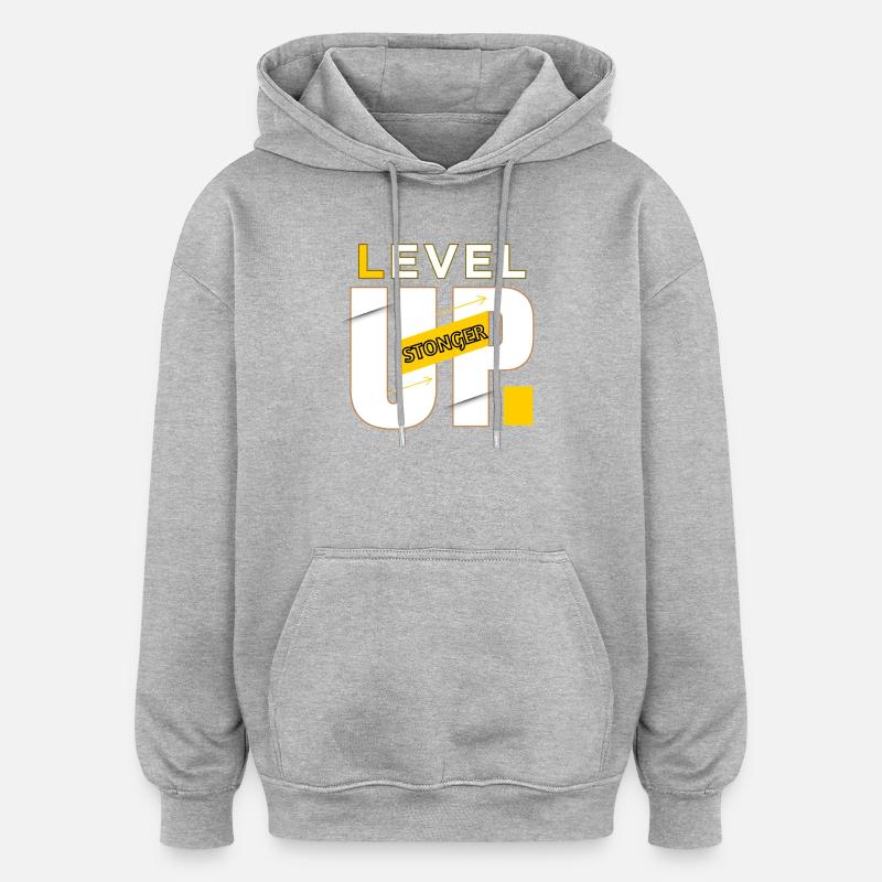 Level Up Graphics Power - Oversized Unisex Hoodie - heather grey