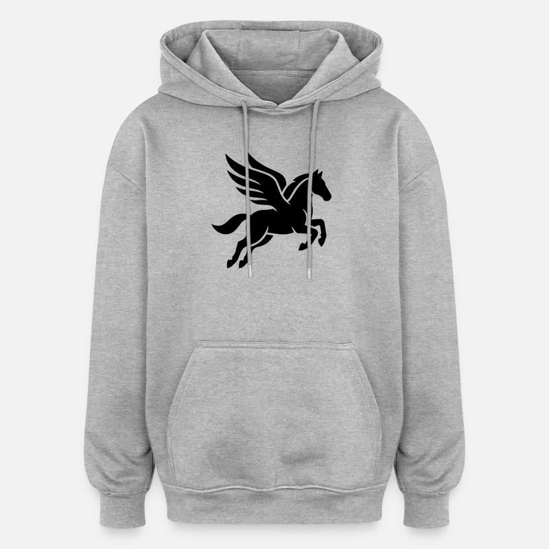 Pegasus - Oversized Unisex Hoodie - Grau meliert