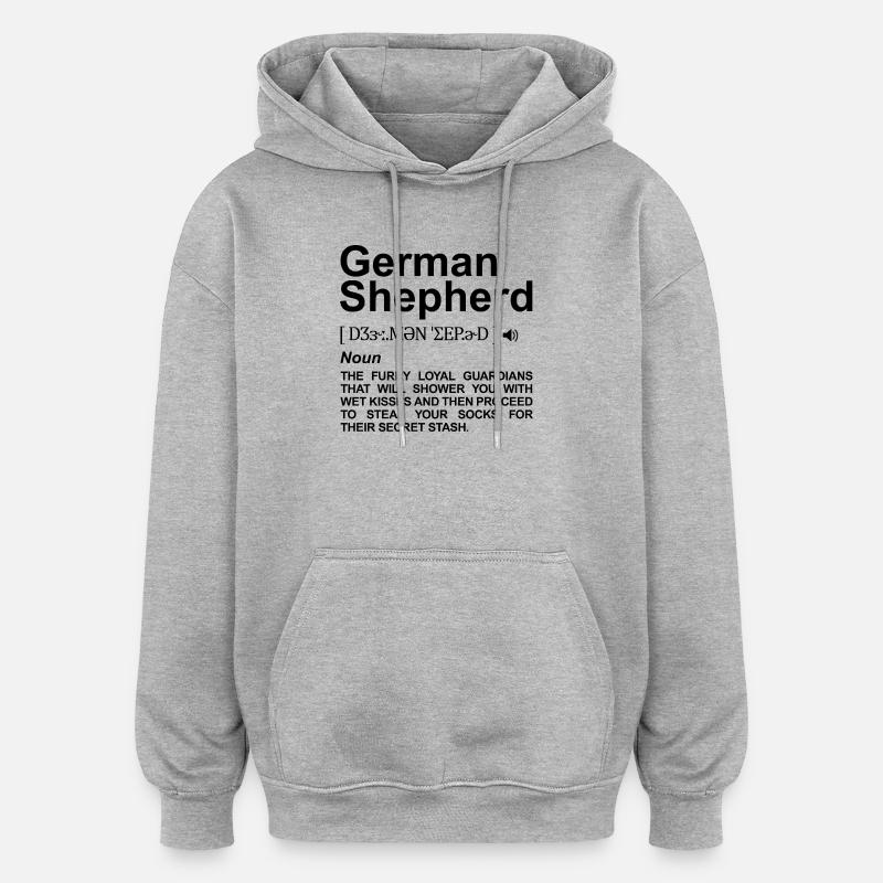 German Shepherd Meaning - Oversized Unisex Hoodie - heather grey