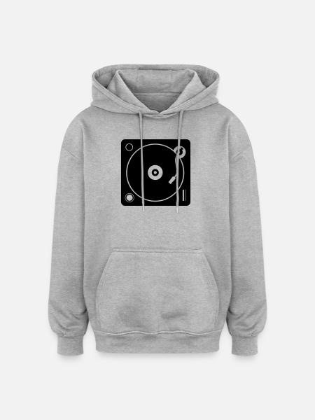 DJ-Plattenspieler - Oversized Unisex Hoodie - Grau meliert