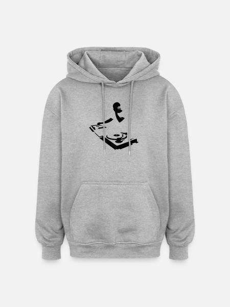 DJ - Oversized Unisex Hoodie - Grau meliert