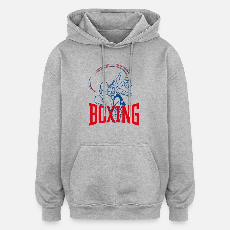 Asterix & Obelix Asterix Boxen Design - Oversized Unisex Hoodie - Grau meliert