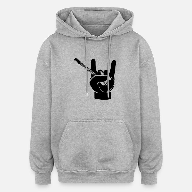 Lets rock - Oversized Unisex Hoodie - Grau meliert