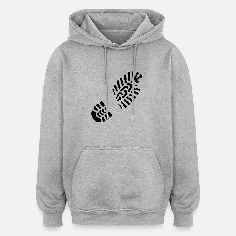 Empreinte gauche / droite Empreinte - Sweat à capuche oversize unisexe - gris chiné