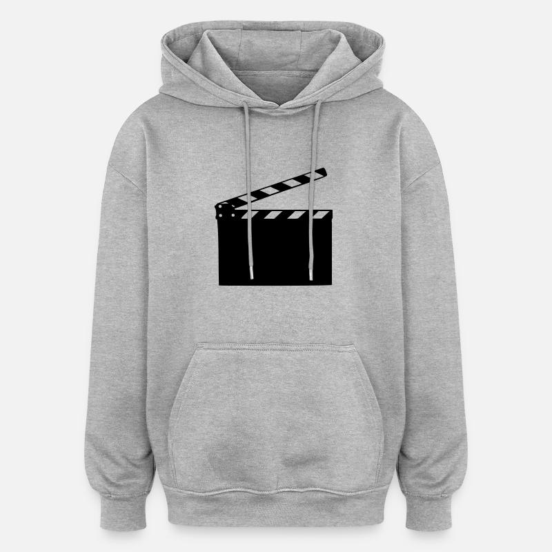 Film clap - Sweat à capuche oversize unisexe - gris chiné
