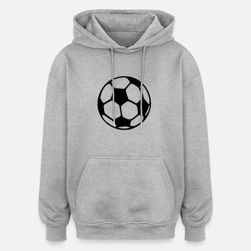 Ballon de foot - Sweat à capuche oversize unisexe - gris chiné