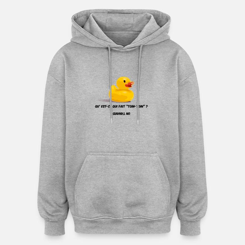 Mon p'tit canard - Sweat à capuche oversize unisexe - gris chiné
