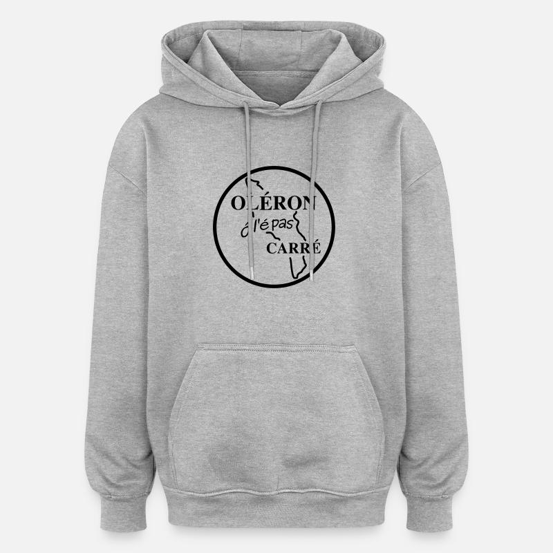 Oléron pas Carré - Sweat à capuche oversize unisexe - gris chiné