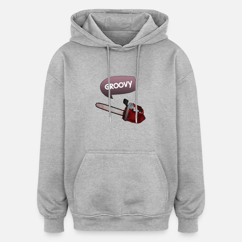 Evil dead - Groovy chains - Sweat à capuche oversize unisexe - gris chiné