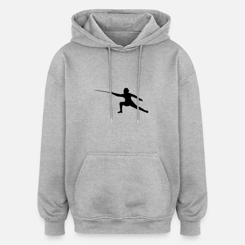 escrimeur - Sweat à capuche oversize unisexe - gris chiné