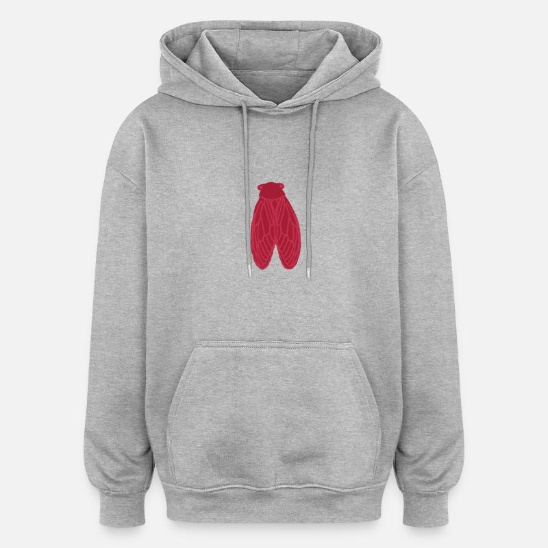 Cigale - Sweat à capuche oversize unisexe - gris chiné