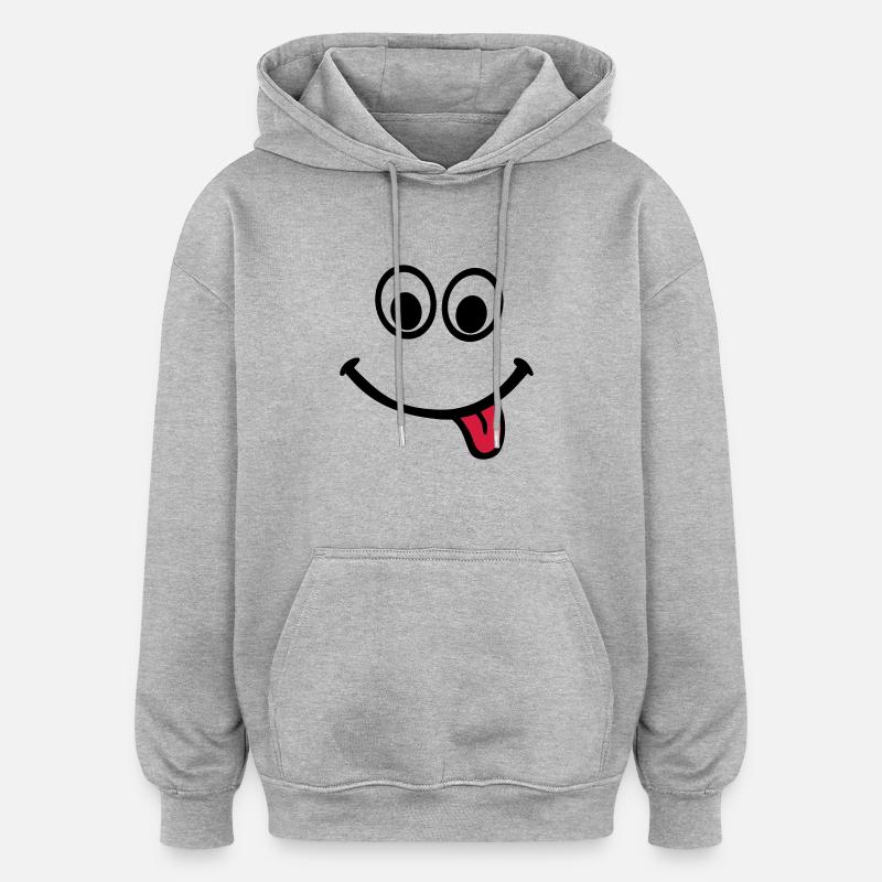 Smiley - Oversized Unisex Hoodie - heather grey