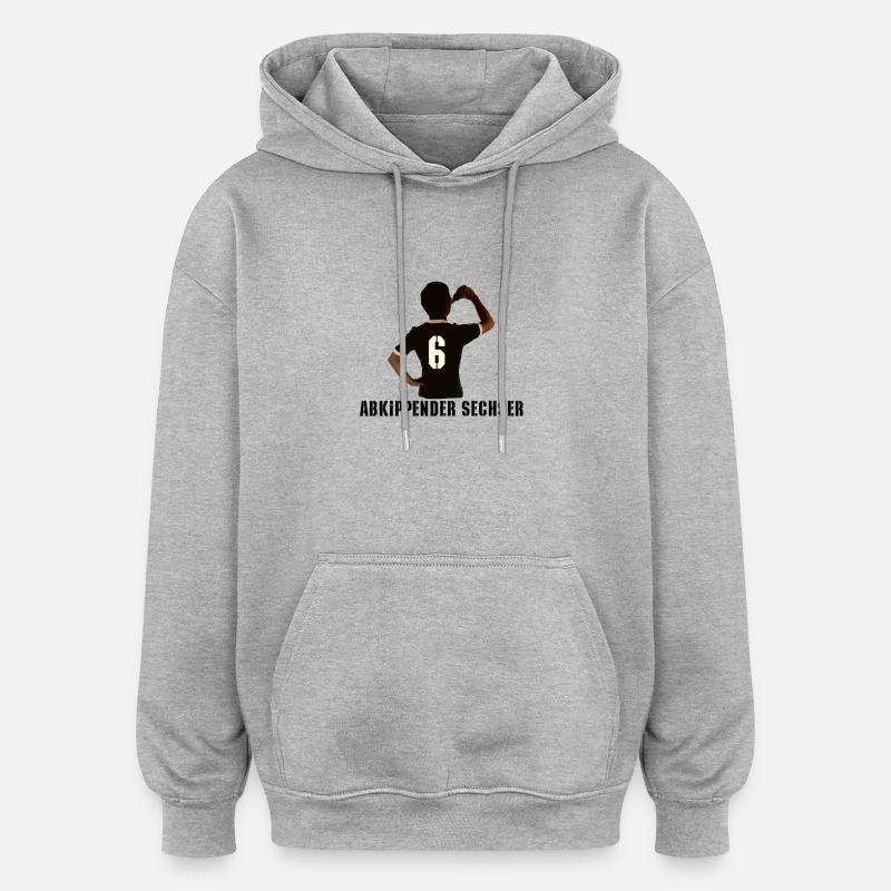 Abkippender Sechser 1 - Oversized Unisex Hoodie - Grau meliert