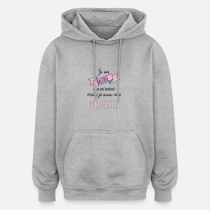 Je suis râleuse - Sweat à capuche oversize unisexe - gris chiné
