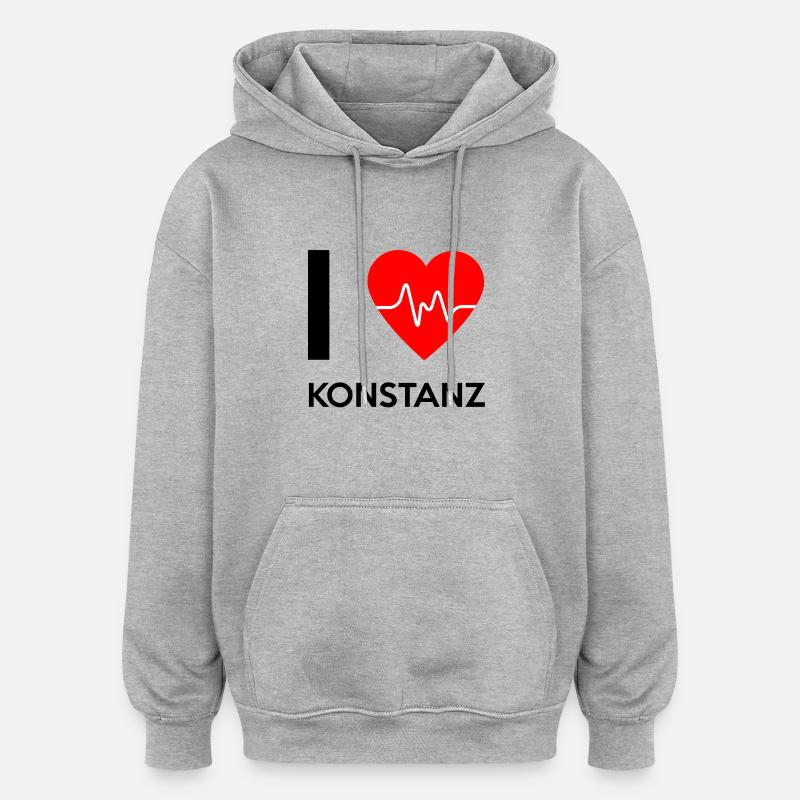 J'aime Constance - J'aime Constance - Sweat à capuche oversize unisexe - gris chiné