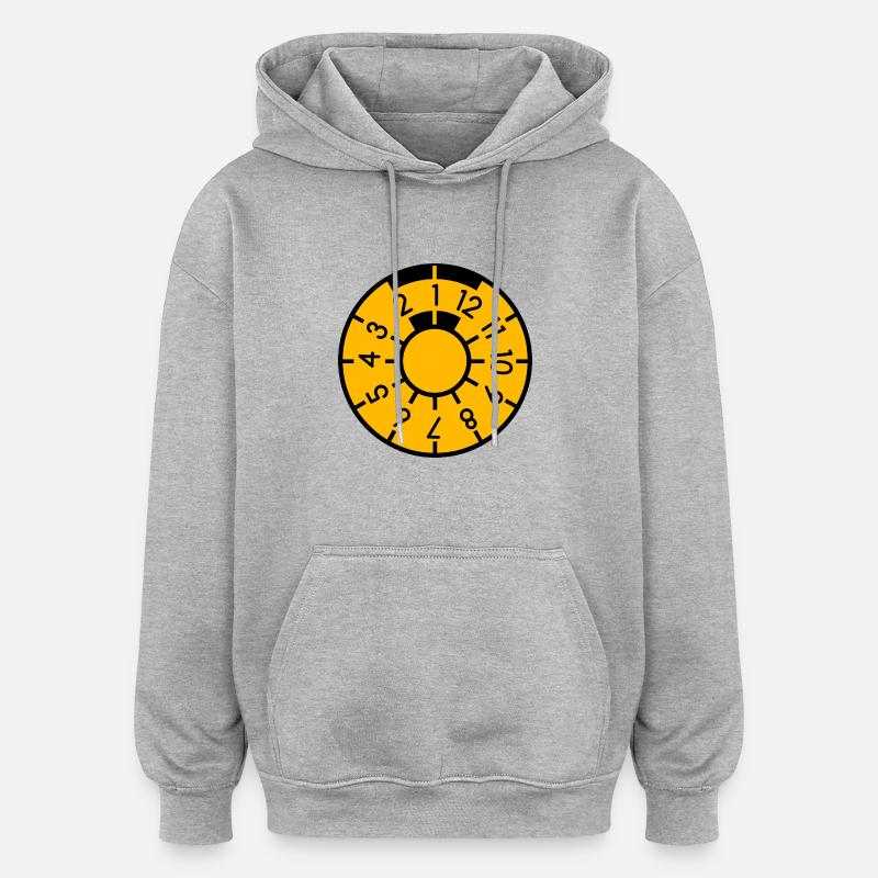 Prüfplakette KFZ - Oversized Unisex Hoodie - Grau meliert