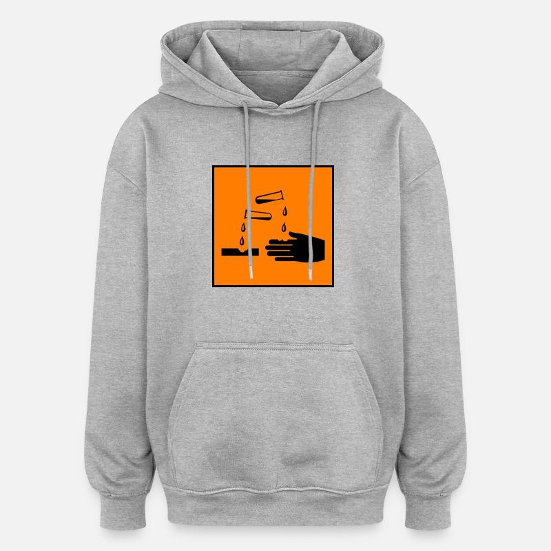 corrosif! - Sweat à capuche oversize unisexe - gris chiné