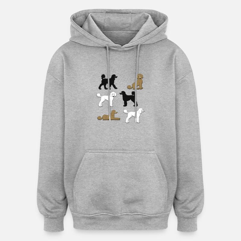 Sélection de caniche - Sweat à capuche oversize unisexe - gris chiné