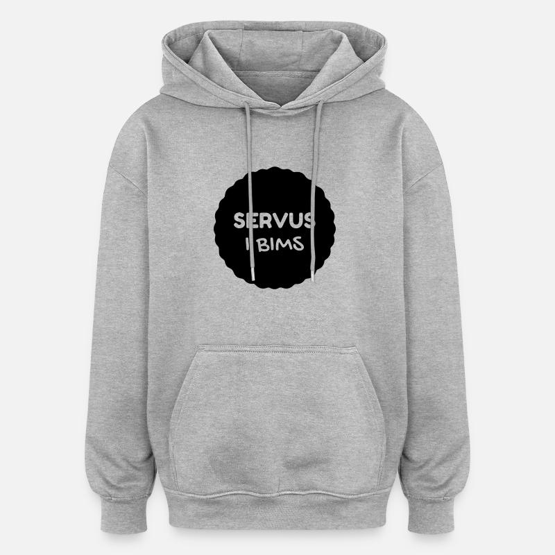 SERVUS - Oversized Unisex Hoodie - Grau meliert