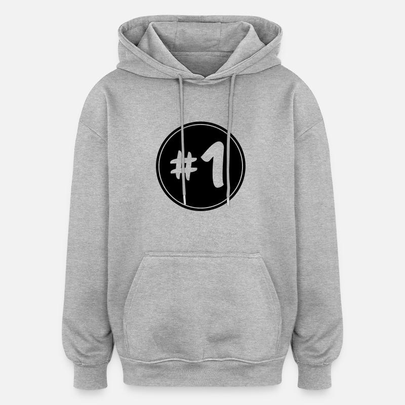 Number One! - Oversized Unisex Hoodie - Grau meliert