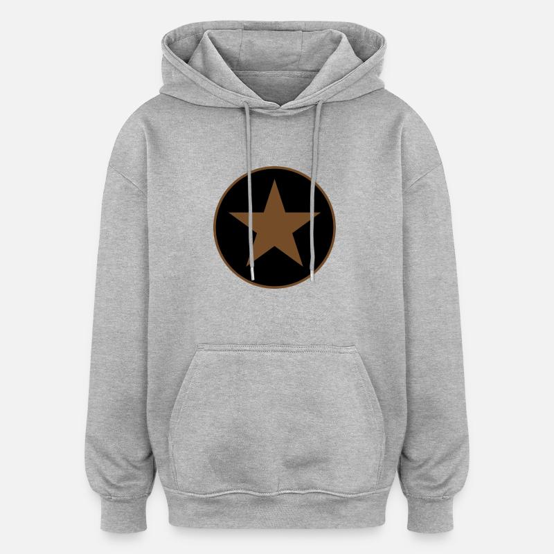 Etoile - Sweat à capuche oversize unisexe - gris chiné