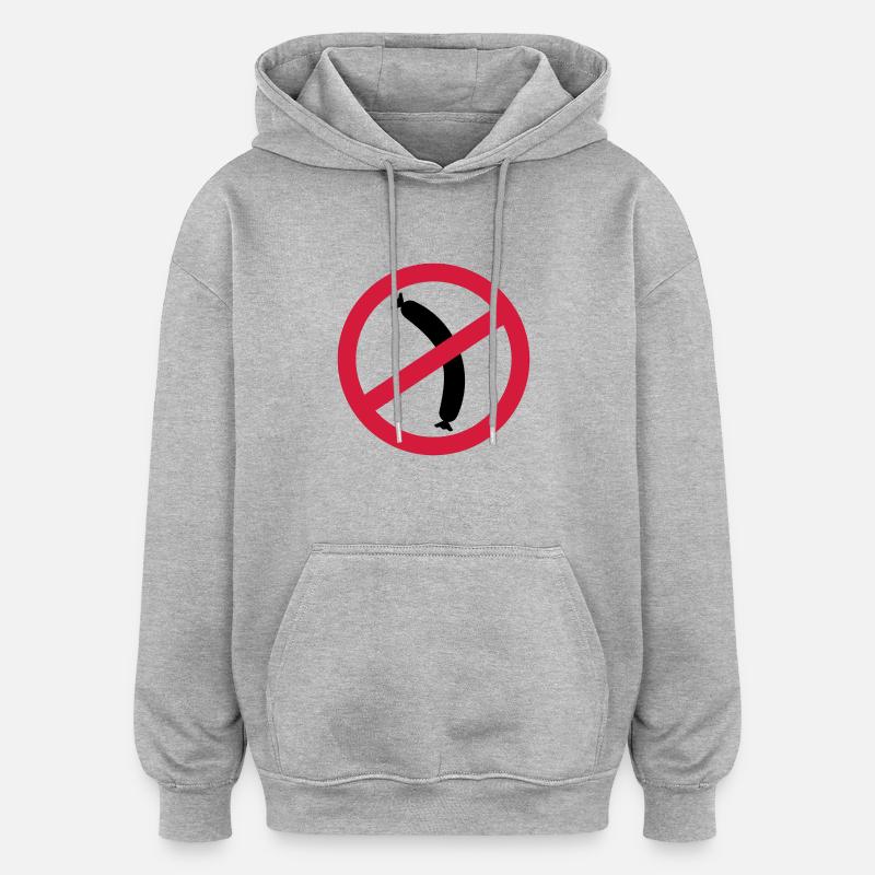 Wurst - Vegetarier - Oversized Unisex Hoodie - Grau meliert