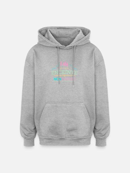 Oui je suis enceinte - Sweat à capuche oversize unisexe - gris chiné