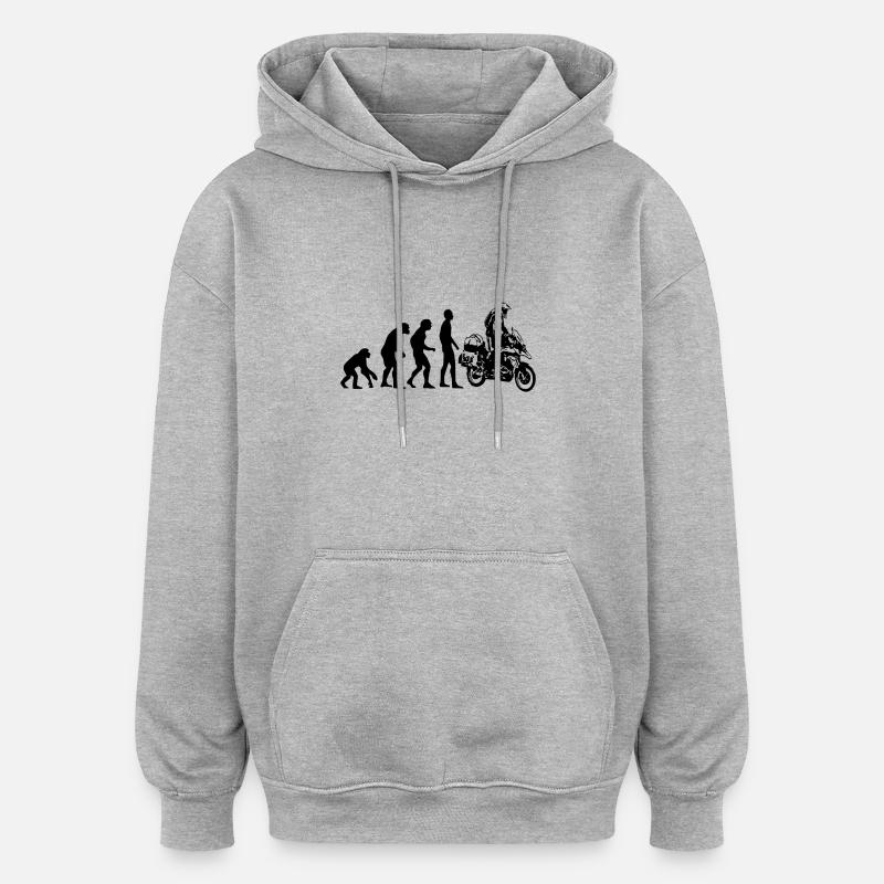 Human Evolution Enduro - Sweat à capuche oversize unisexe - gris chiné