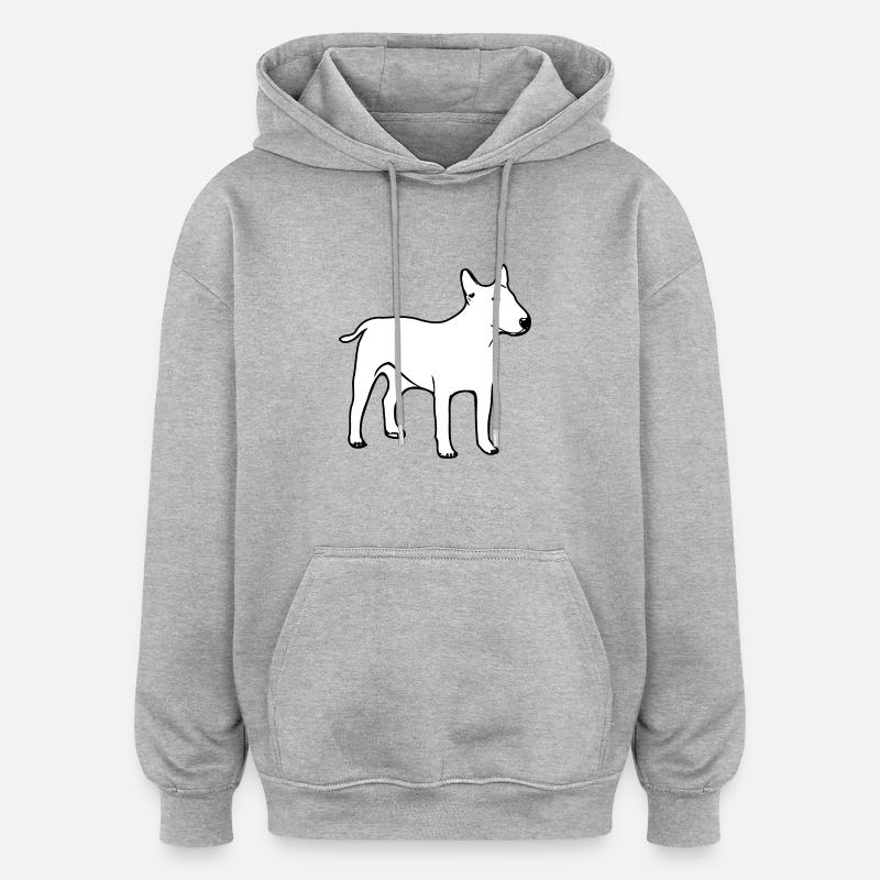 dog528 - Sweat à capuche oversize unisexe - gris chiné