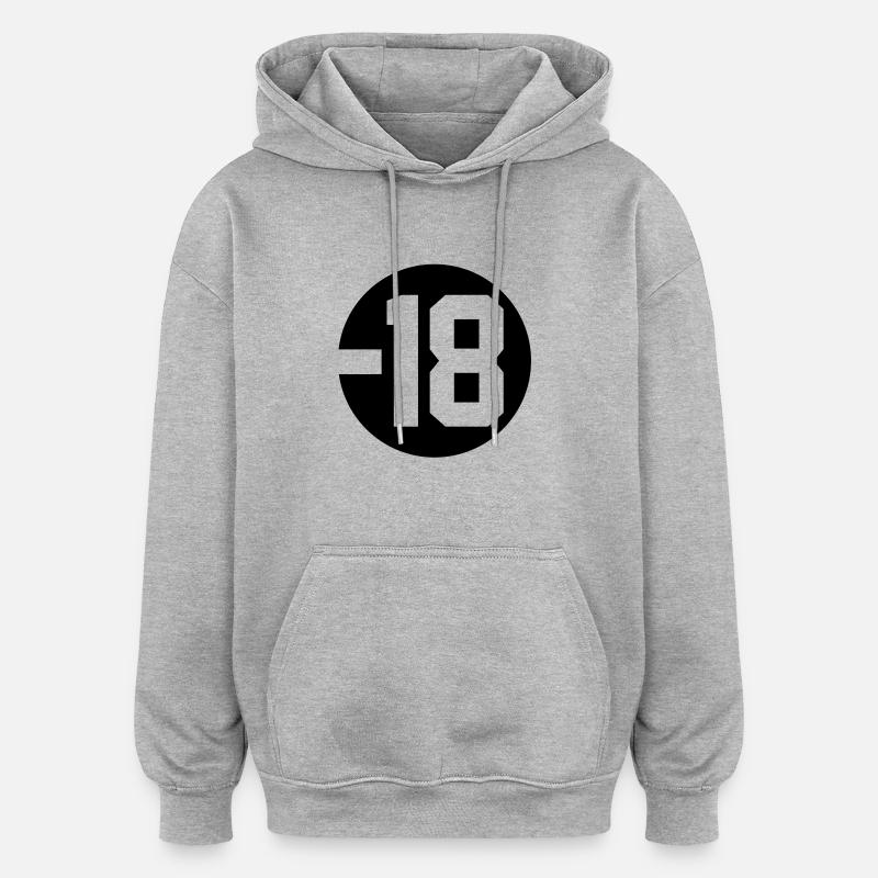 18 - Sweat à capuche oversize unisexe - gris chiné