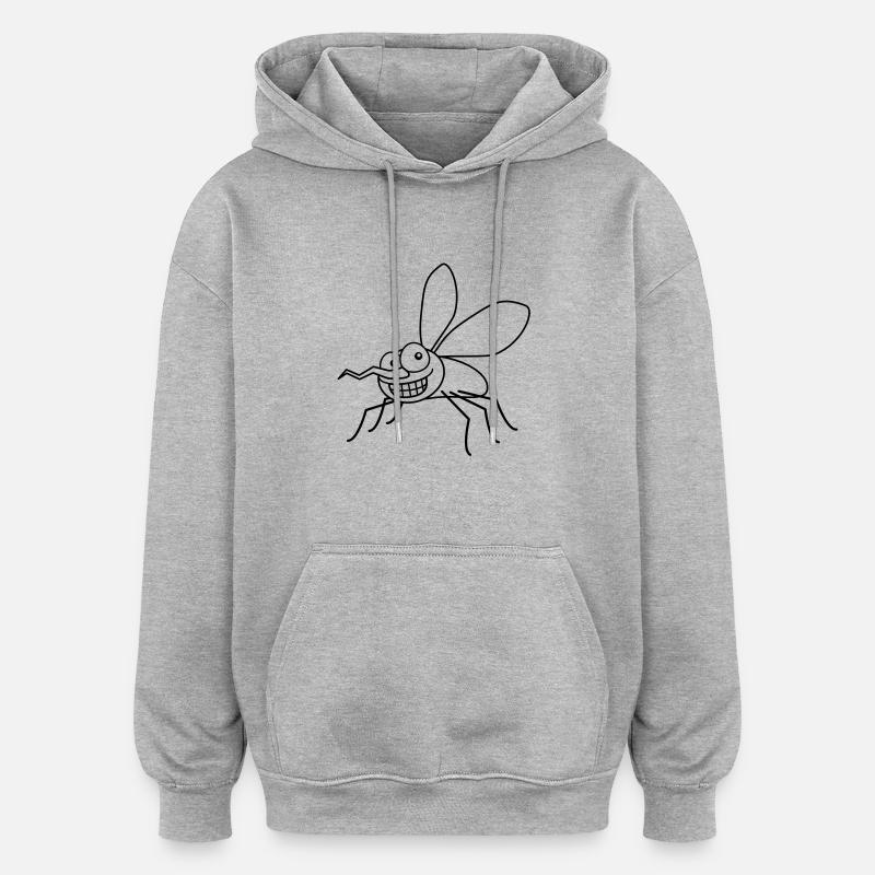 grin_mosquito_1c - Sweat à capuche oversize unisexe - gris chiné