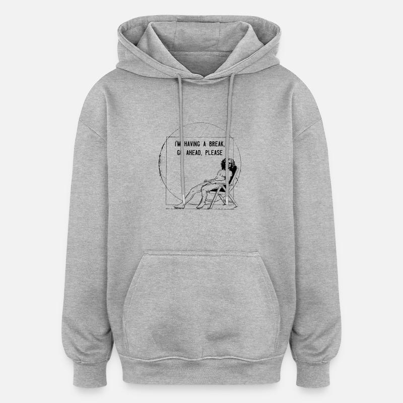 Vitruvian_Man_Leonardo_Da - Oversized Unisex Hoodie - Grau meliert
