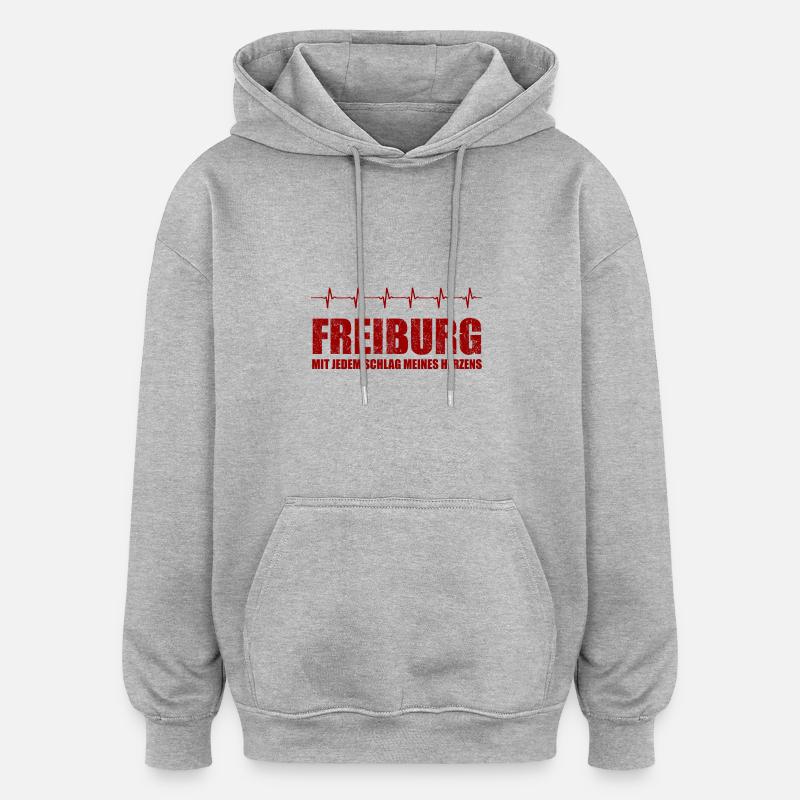 FREIBURG-Geschenk - Oversized Unisex Hoodie - Grau meliert