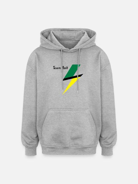 Team Bolt - Oversized Unisex Hoodie - Grau meliert