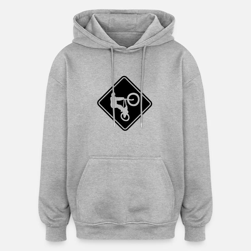 BMX Roadsign - Sweat à capuche oversize unisexe - gris chiné