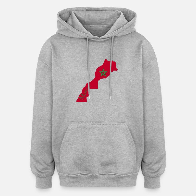 Maroc 2 - Sweat à capuche oversize unisexe - gris chiné